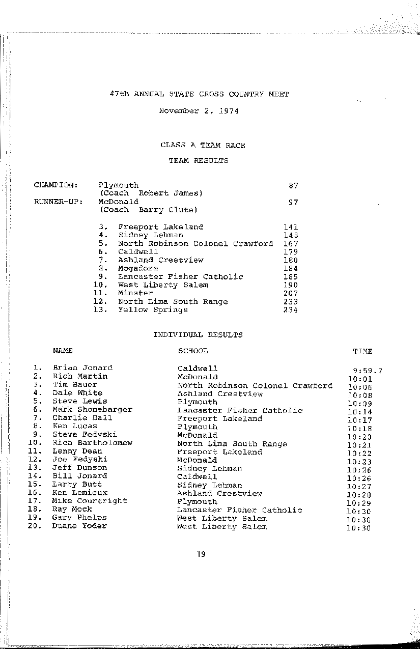 alabama high school cross country records