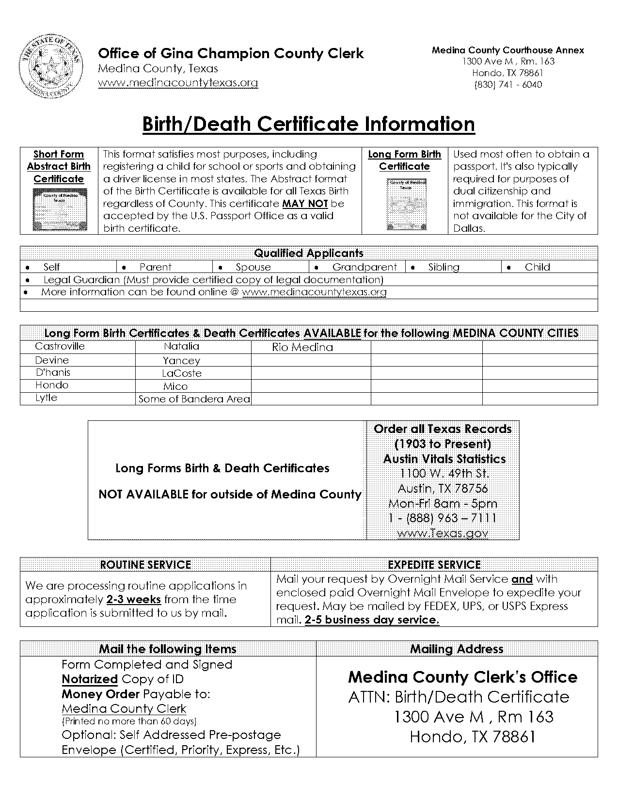 city of dallas long form birth certificate