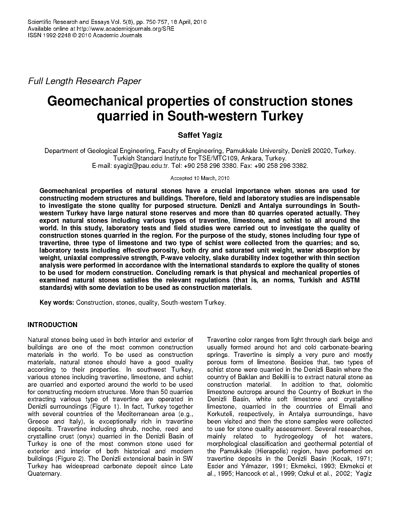 physical properties of building stones