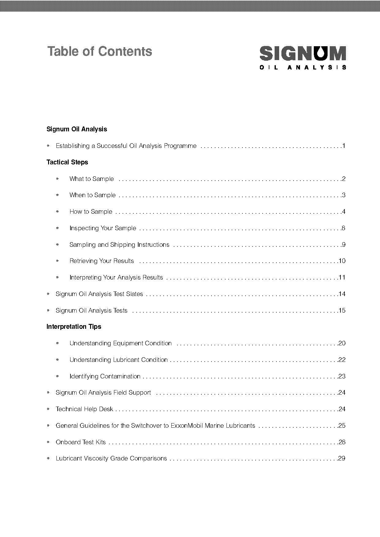 oil analysis report sample