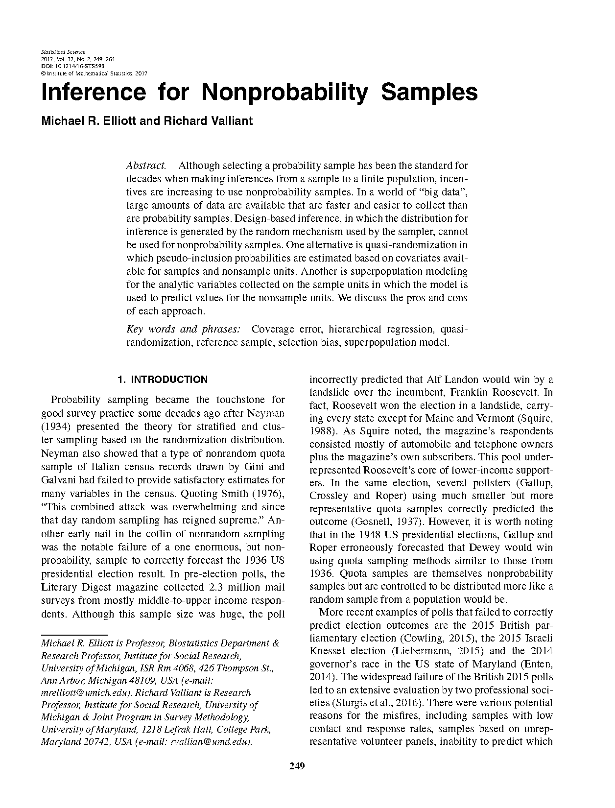 types of non probability sampling in social research